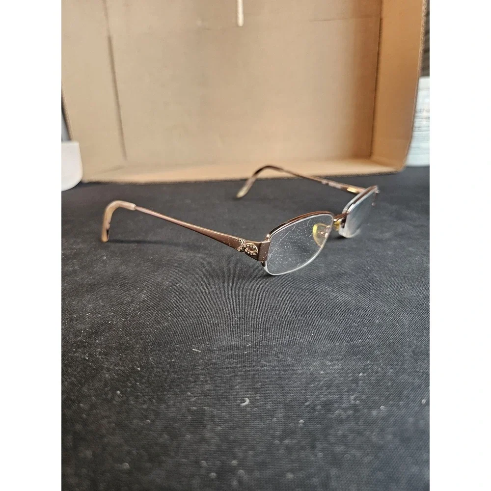 Kay Unger K157 Eyeglass Frames 52-18-135 Rose Bronze Semi Rimless Womens